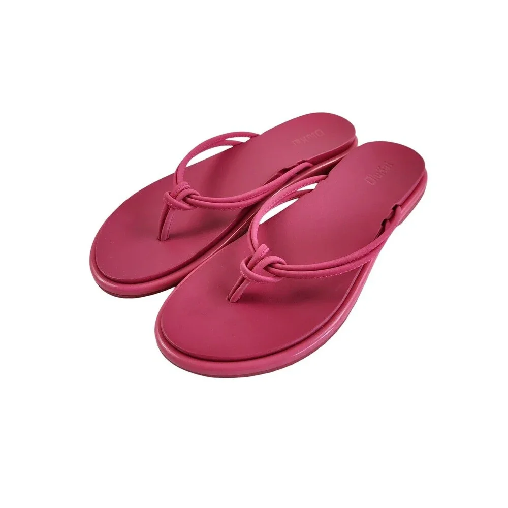 OluKai Aka Pink Plumeria Flip Flop Sandals Womens Size 7 EUC Water Friendly